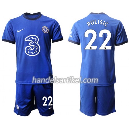 Chelsea Christian Pulisic 22 Kinder Heim Trikotsatz 2020/21 Kurzarm (+ Kurze Hosen)